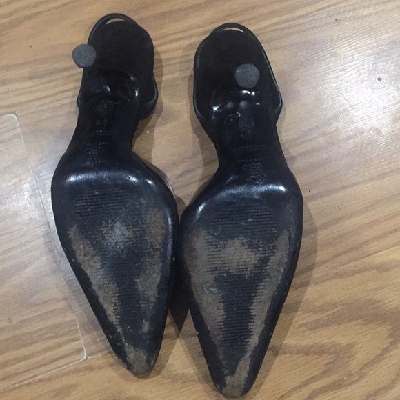 Ann Taylor Suede & Patent Black Pumps, Size 6.5 - Picture 4 of 5